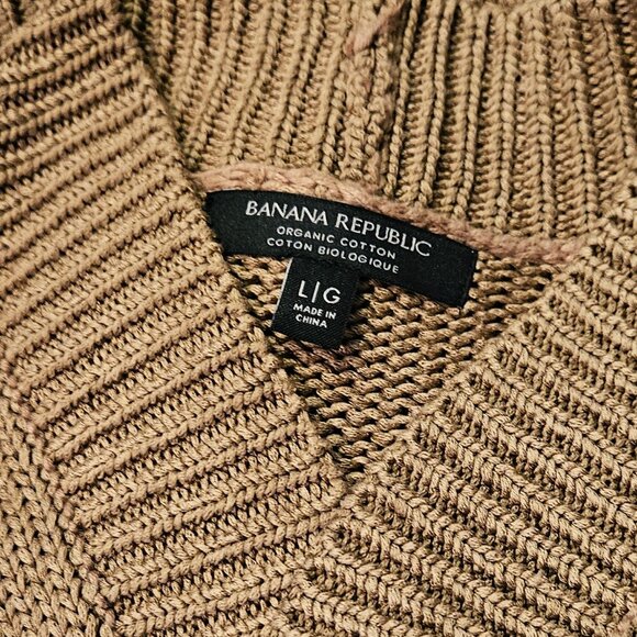 BANANA REPUBLIC,  open front chunky cotton cardigan in iced latte beige - Picture 11 of 11